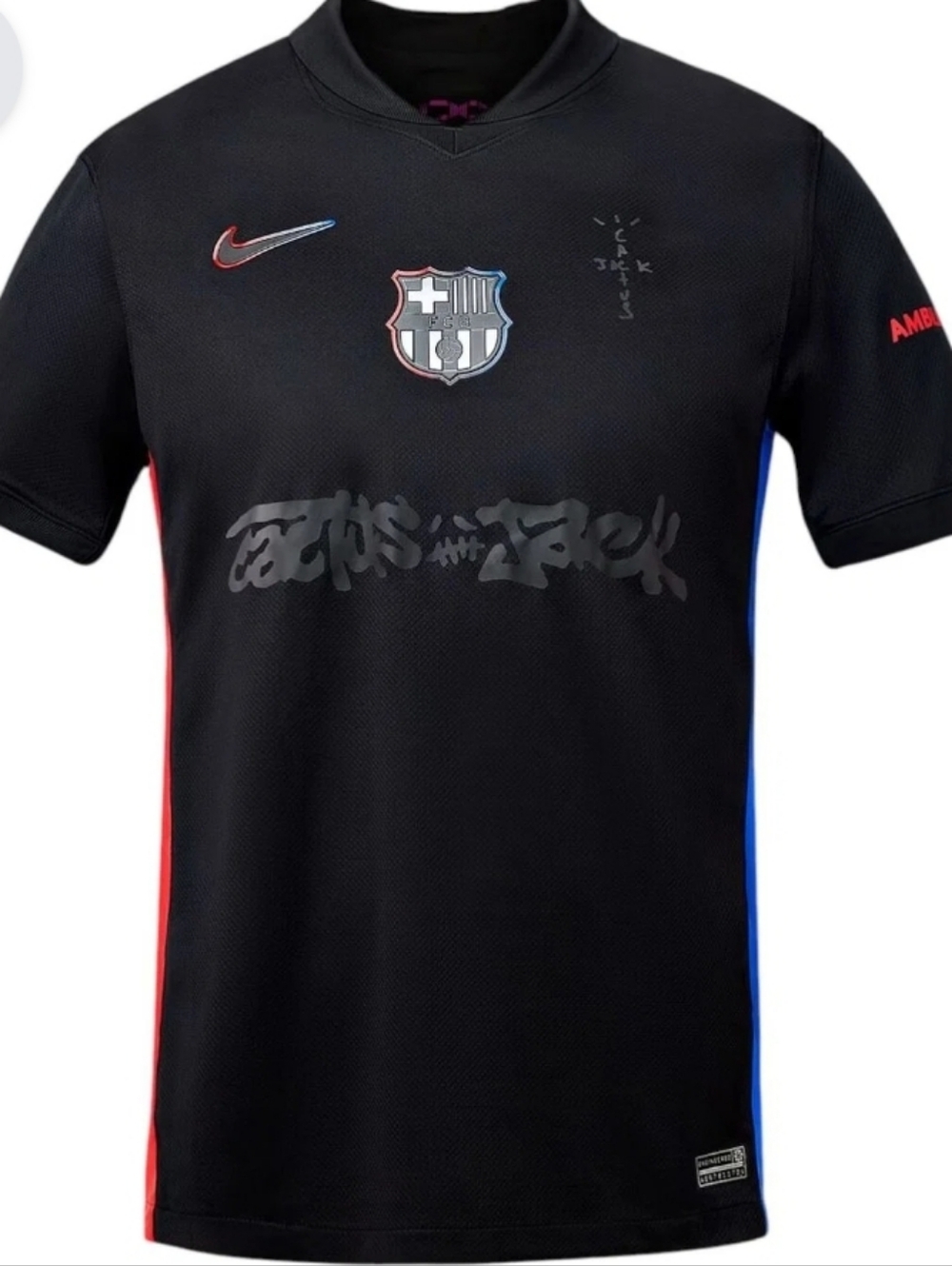Nike Black FC Barcelona Short Sleeve Jersey with Red & Blue Accents